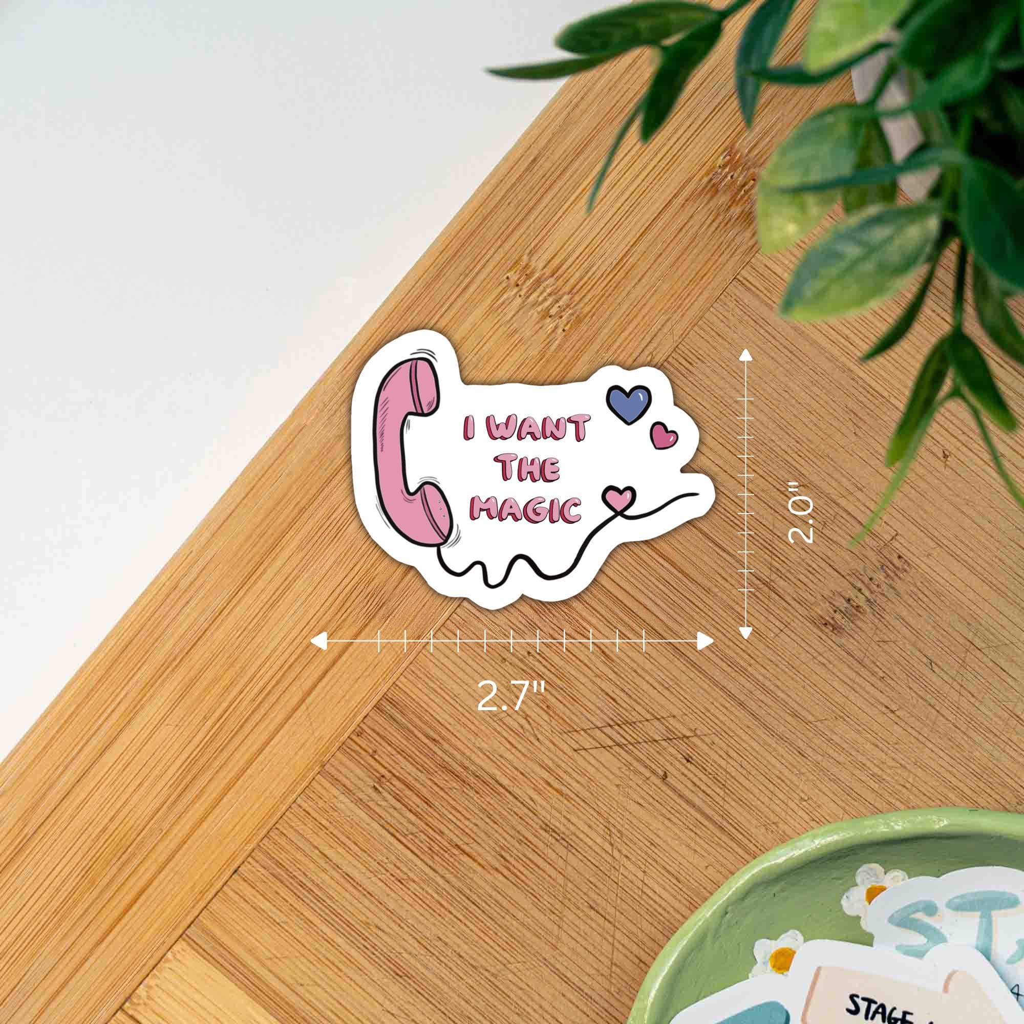 I Want the Magic Retro Pink Romance Sticker thumbnail 4