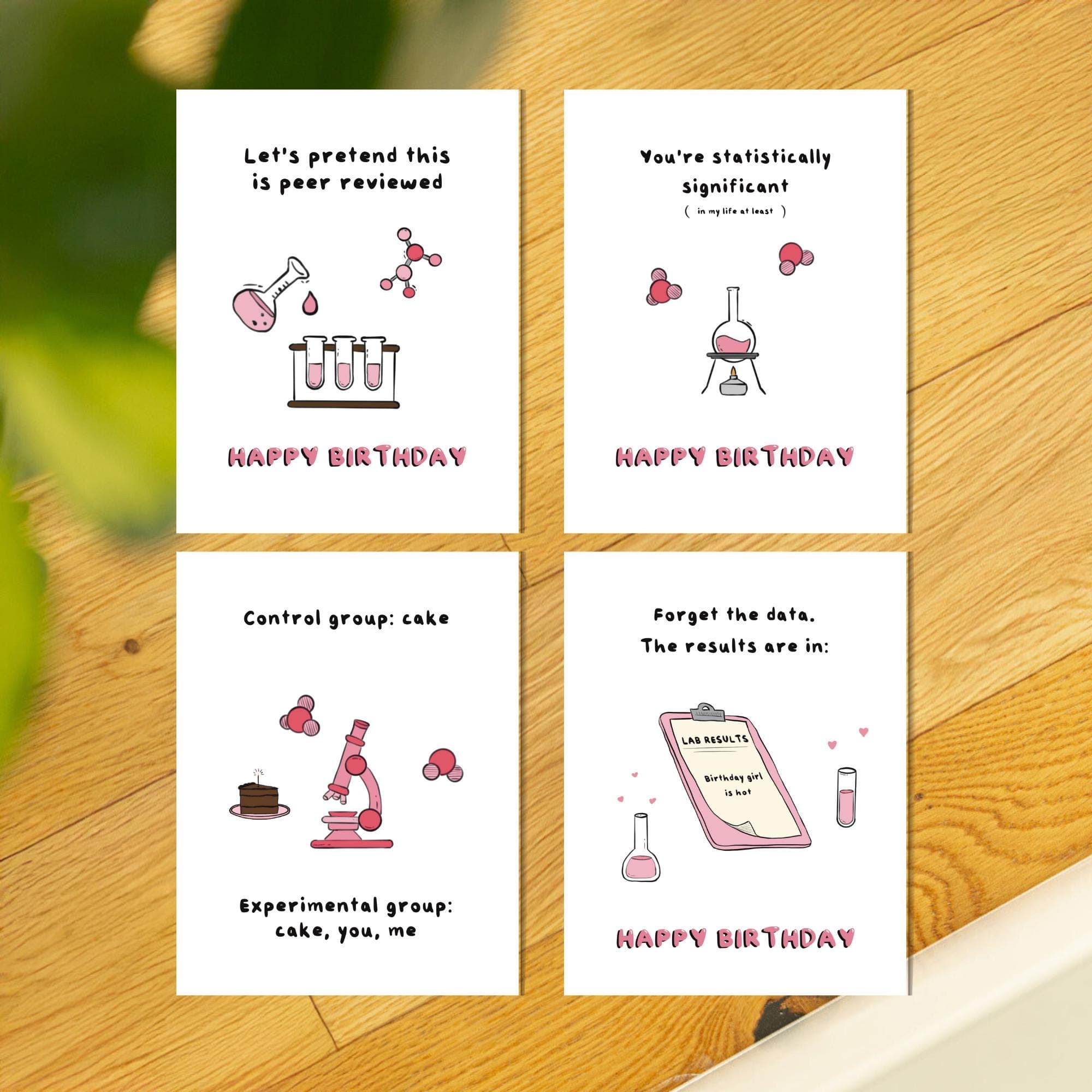 Science of Love Birthday Card Pack STEM Romance Reader Gifts Bookish Birthday Cards for Romance Fans